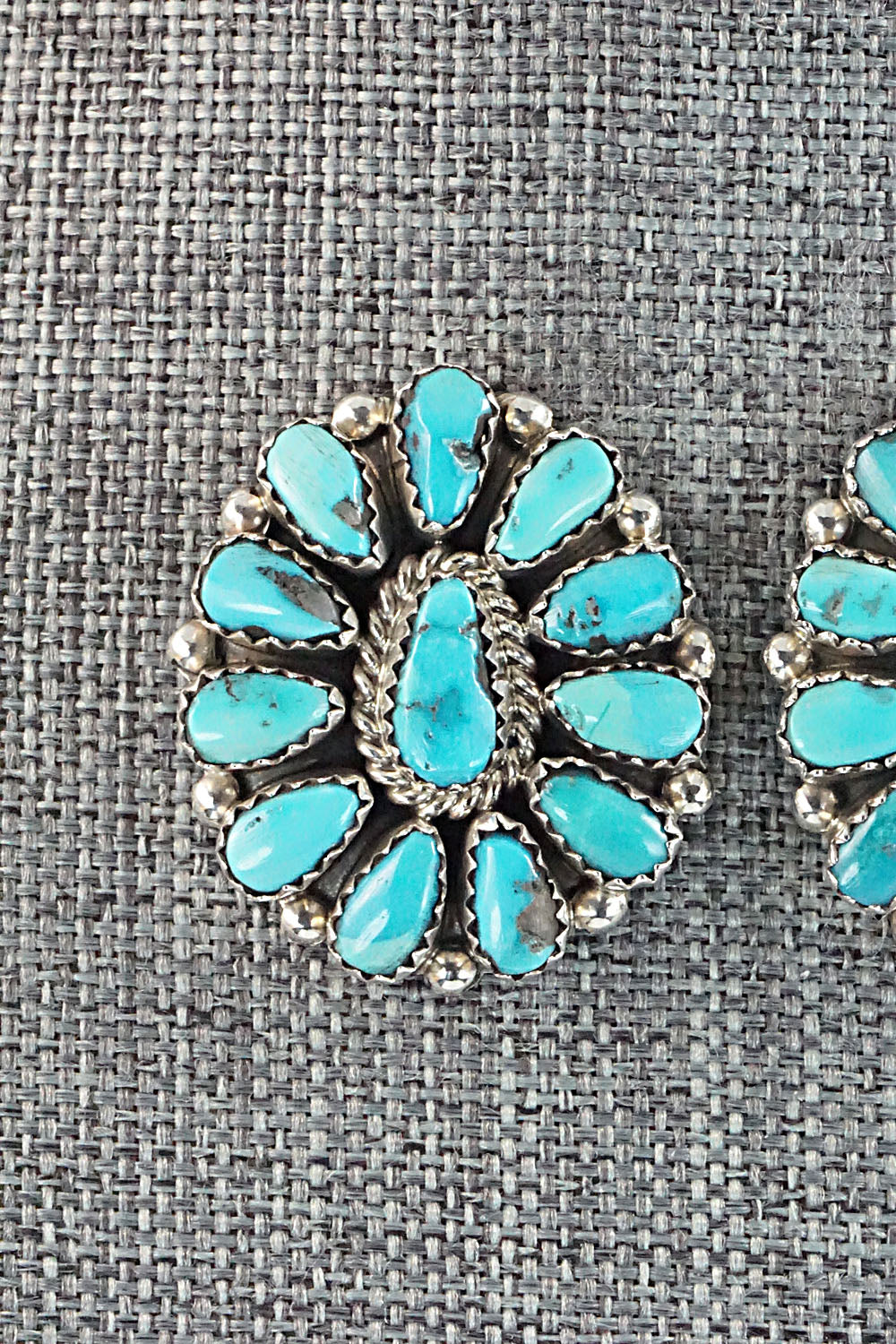 Turquoise & Sterling Silver Earrings - Eunise Wilson