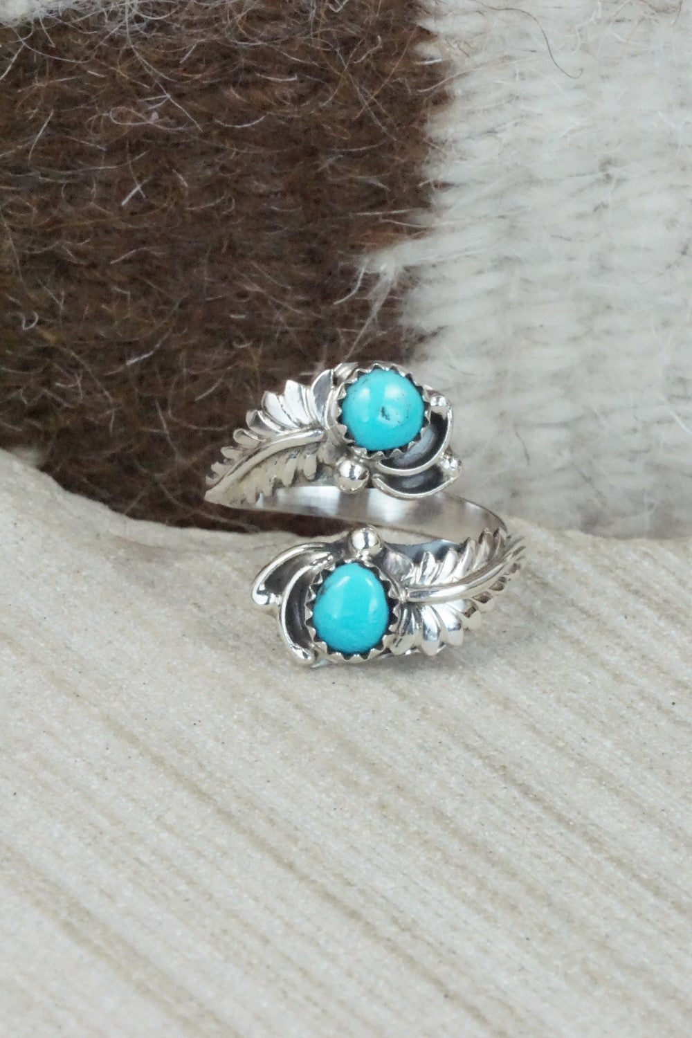 Turquoise & Sterling Silver Ring - Etta Belin - Size 8