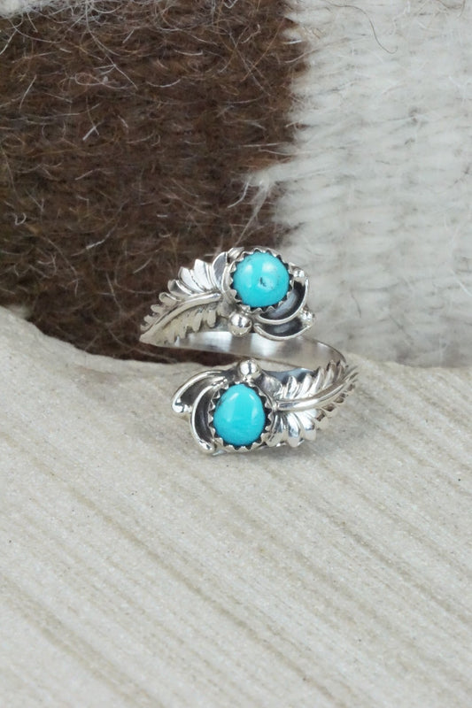 Turquoise & Sterling Silver Ring - Etta Belin - Size 8