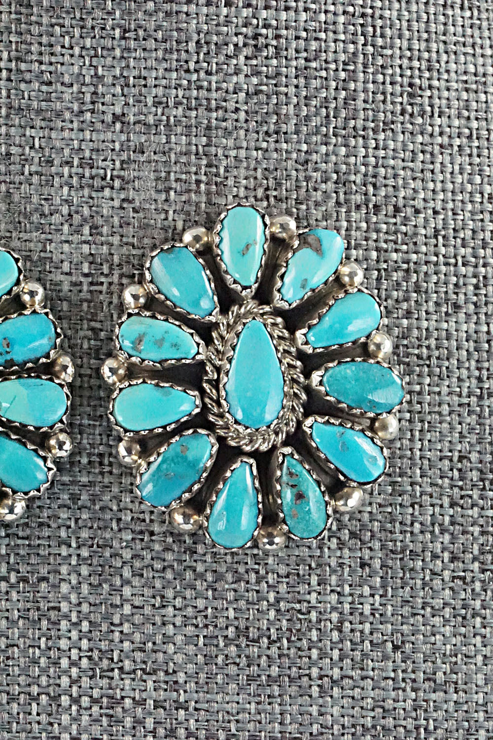 Turquoise & Sterling Silver Earrings - Eunise Wilson