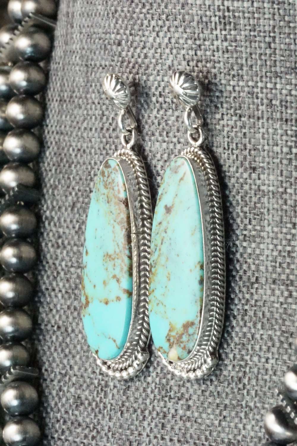 Turquoise & Sterling Silver Squash Blossom Set - Tom Lewis