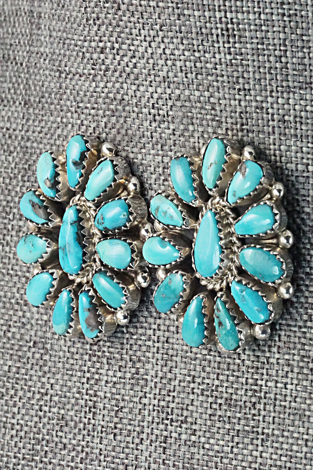 Turquoise & Sterling Silver Earrings - Eunise Wilson