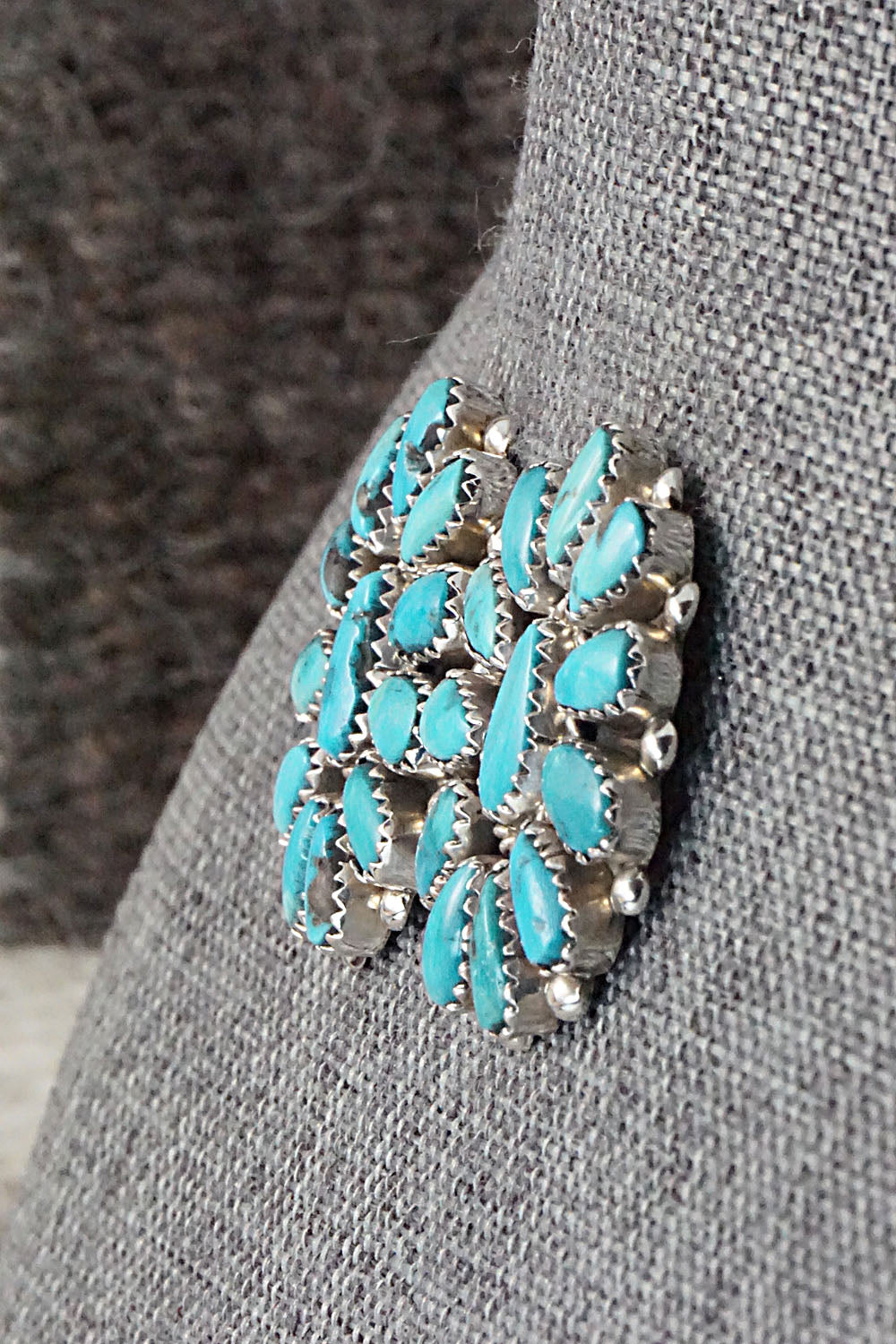 Turquoise & Sterling Silver Earrings - Eunise Wilson
