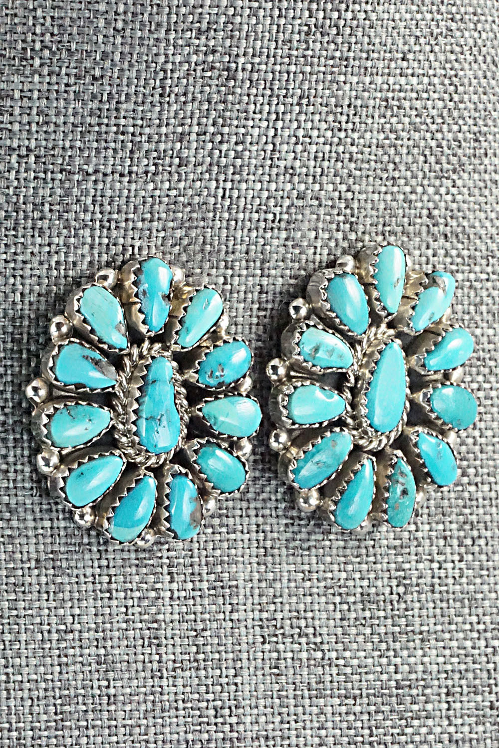 Turquoise & Sterling Silver Earrings - Eunise Wilson