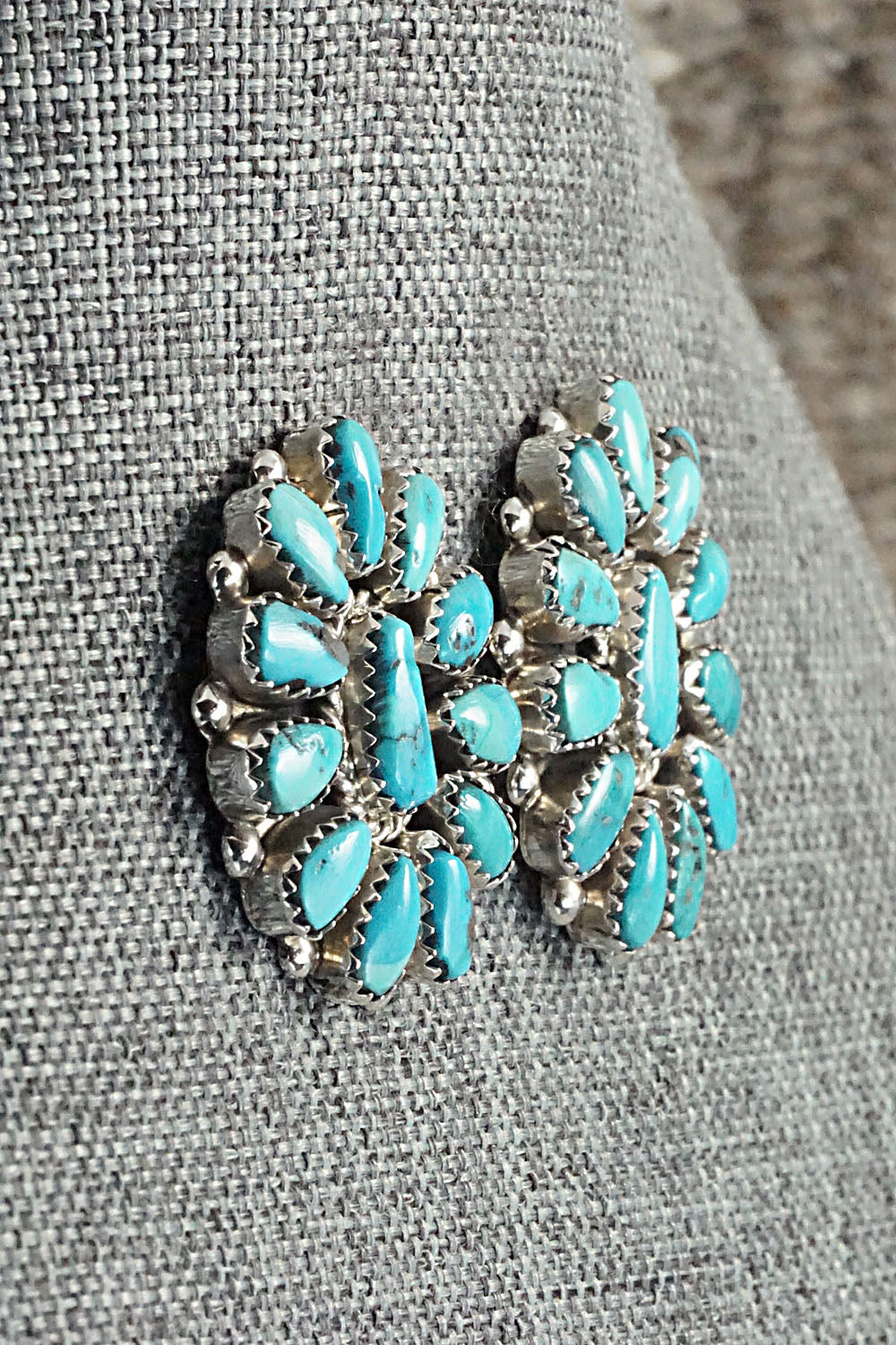 Turquoise & Sterling Silver Earrings - Eunise Wilson