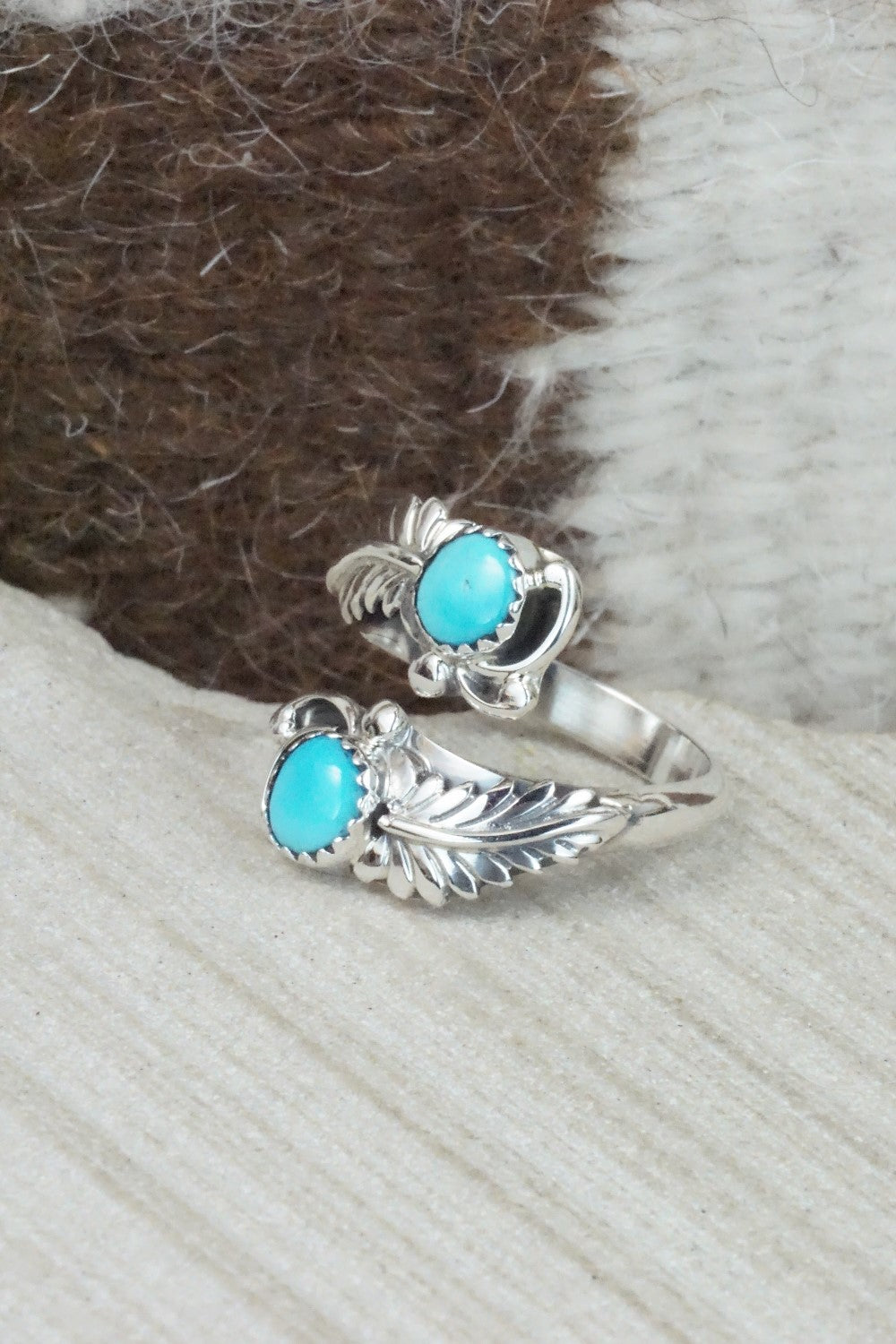 Turquoise & Sterling Silver Ring - Etta Belin - Size 8