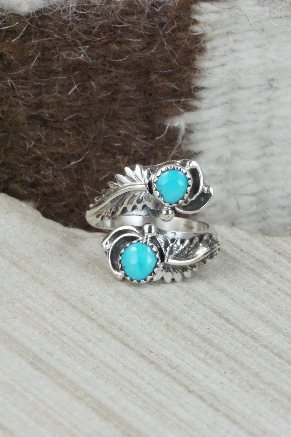 Turquoise & Sterling Silver Ring - Etta Belin - Size 7.75
