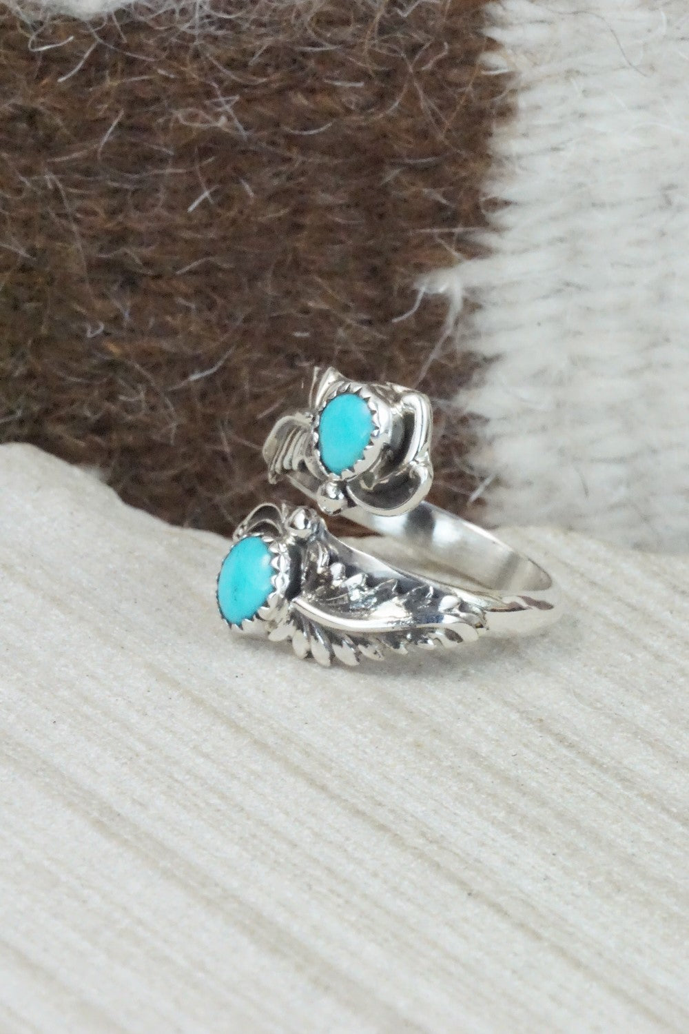 Turquoise & Sterling Silver Ring - Etta Belin - Size 7.75