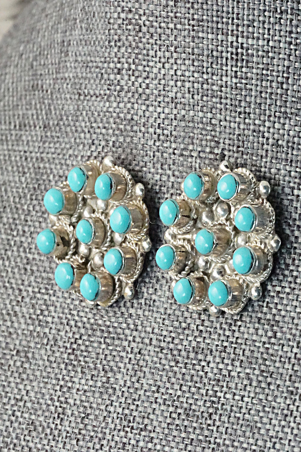 Turquoise & Sterling Silver Earrings - Terrance Panteah & Tammy Johnson