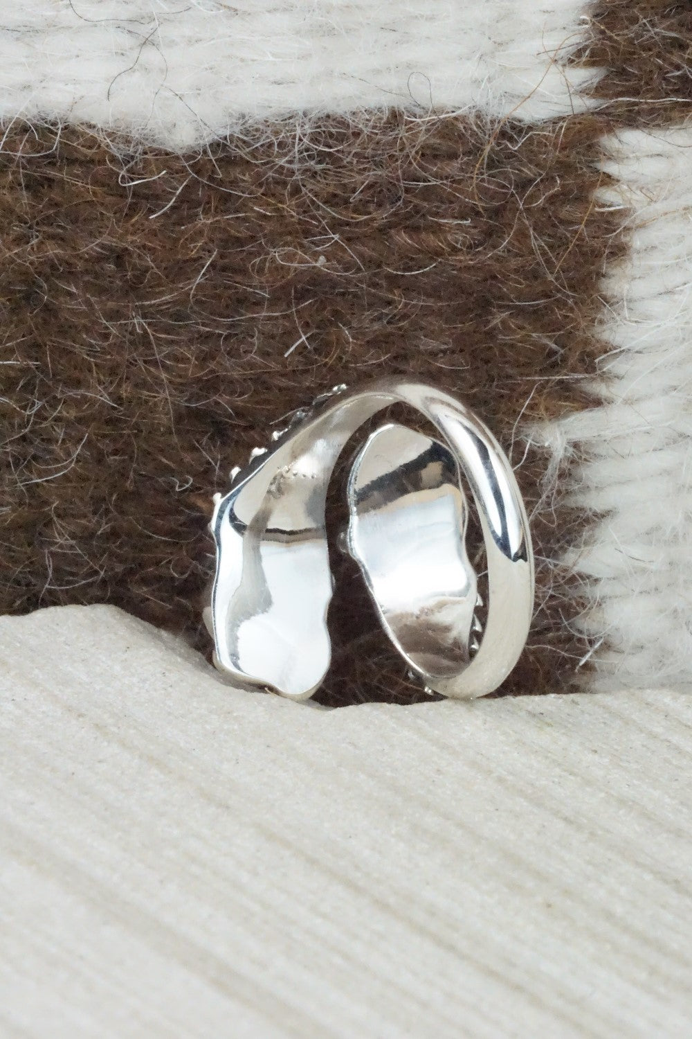 Turquoise & Sterling Silver Ring - Etta Belin - Size 7.75