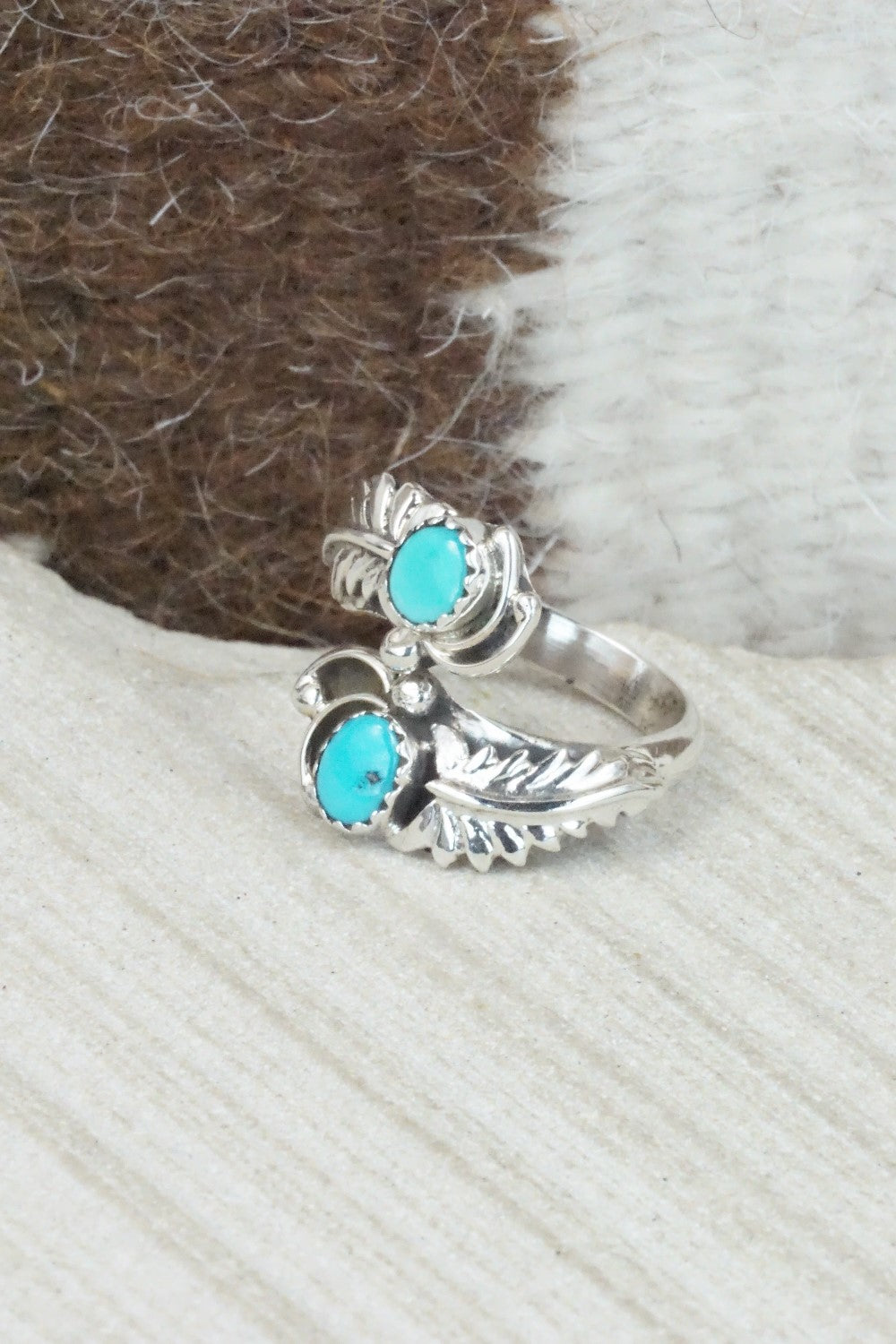 Turquoise & Sterling Silver Ring - Etta Belin - Size 6.25