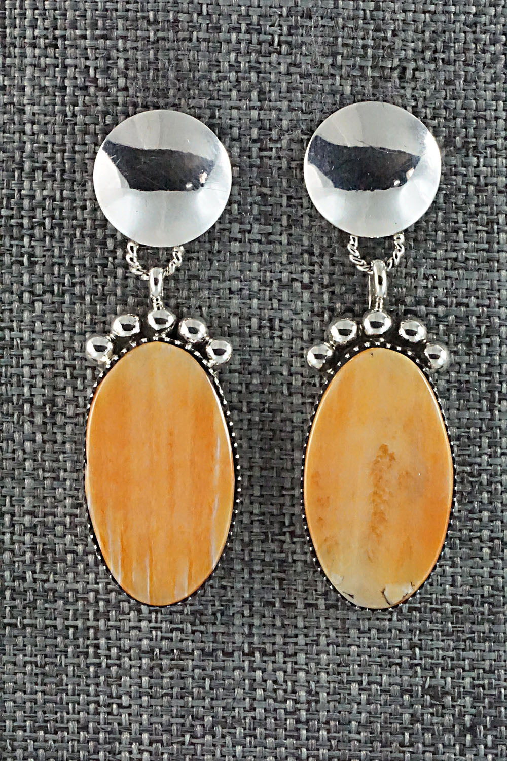 Spiny Oyster & Sterling Silver Earrings - Selina Warner