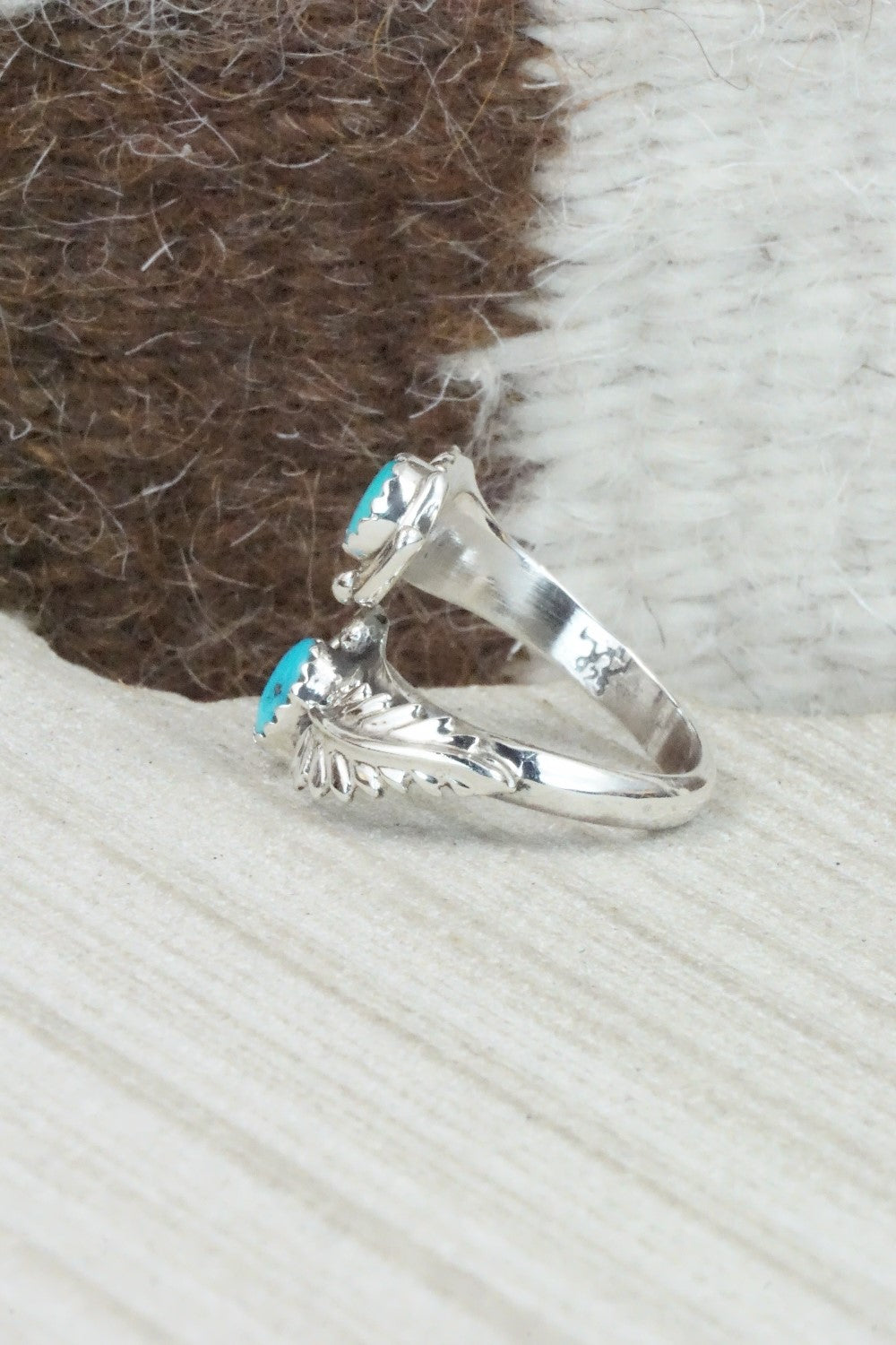 Turquoise & Sterling Silver Ring - Etta Belin - Size 6.25