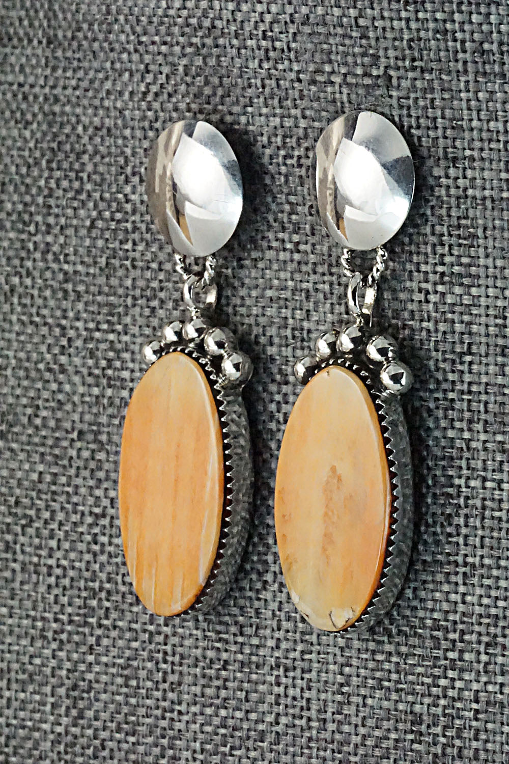 Spiny Oyster & Sterling Silver Earrings - Selina Warner