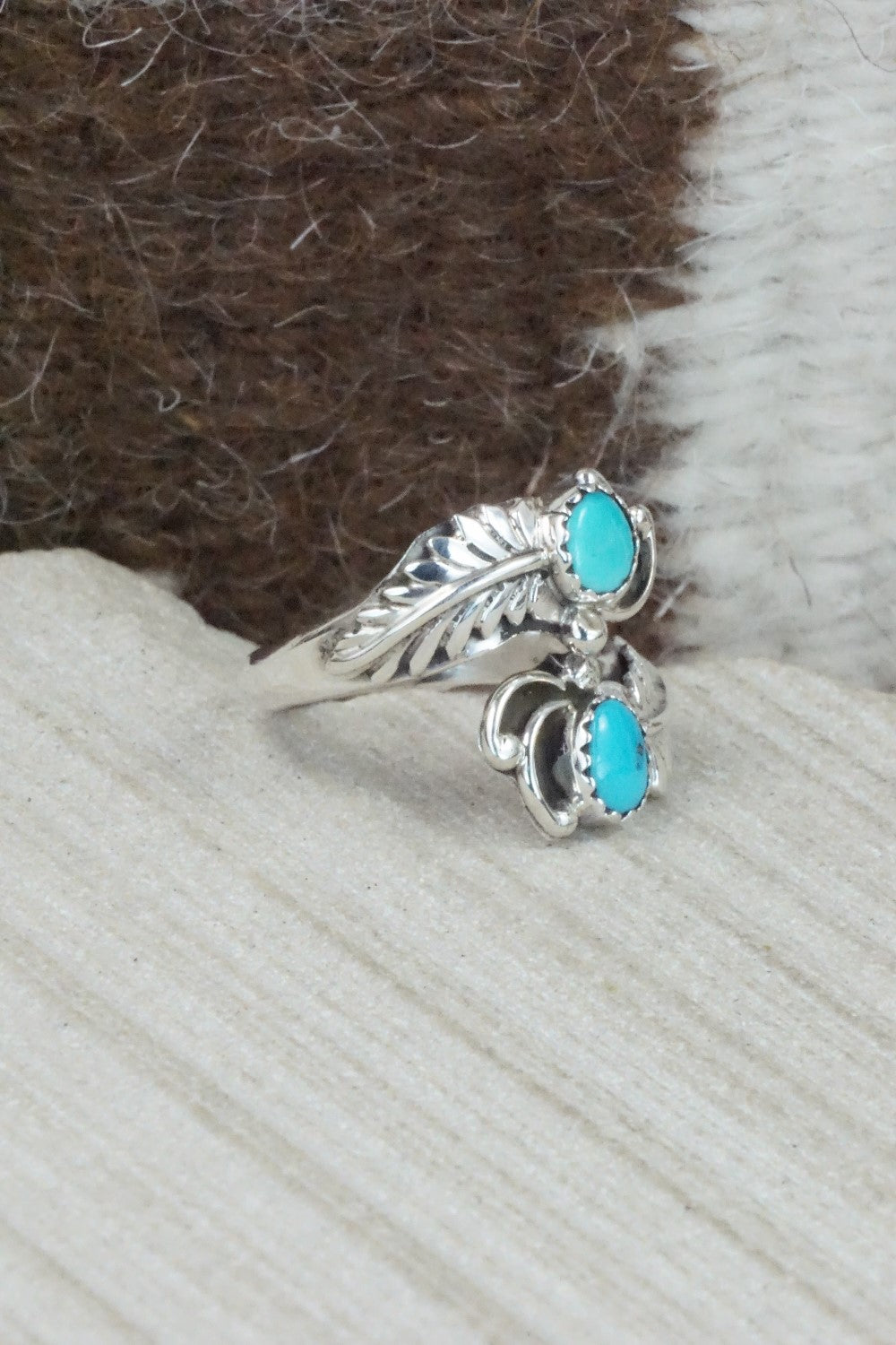 Turquoise & Sterling Silver Ring - Etta Belin - Size 6.25