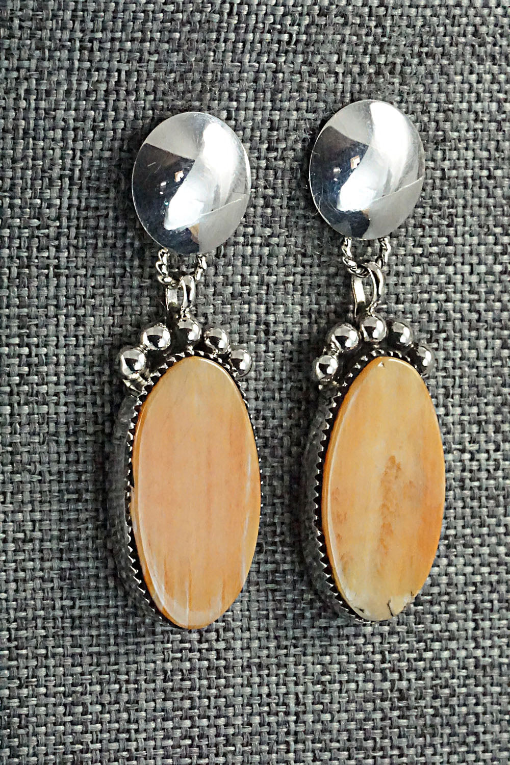 Spiny Oyster & Sterling Silver Earrings - Selina Warner