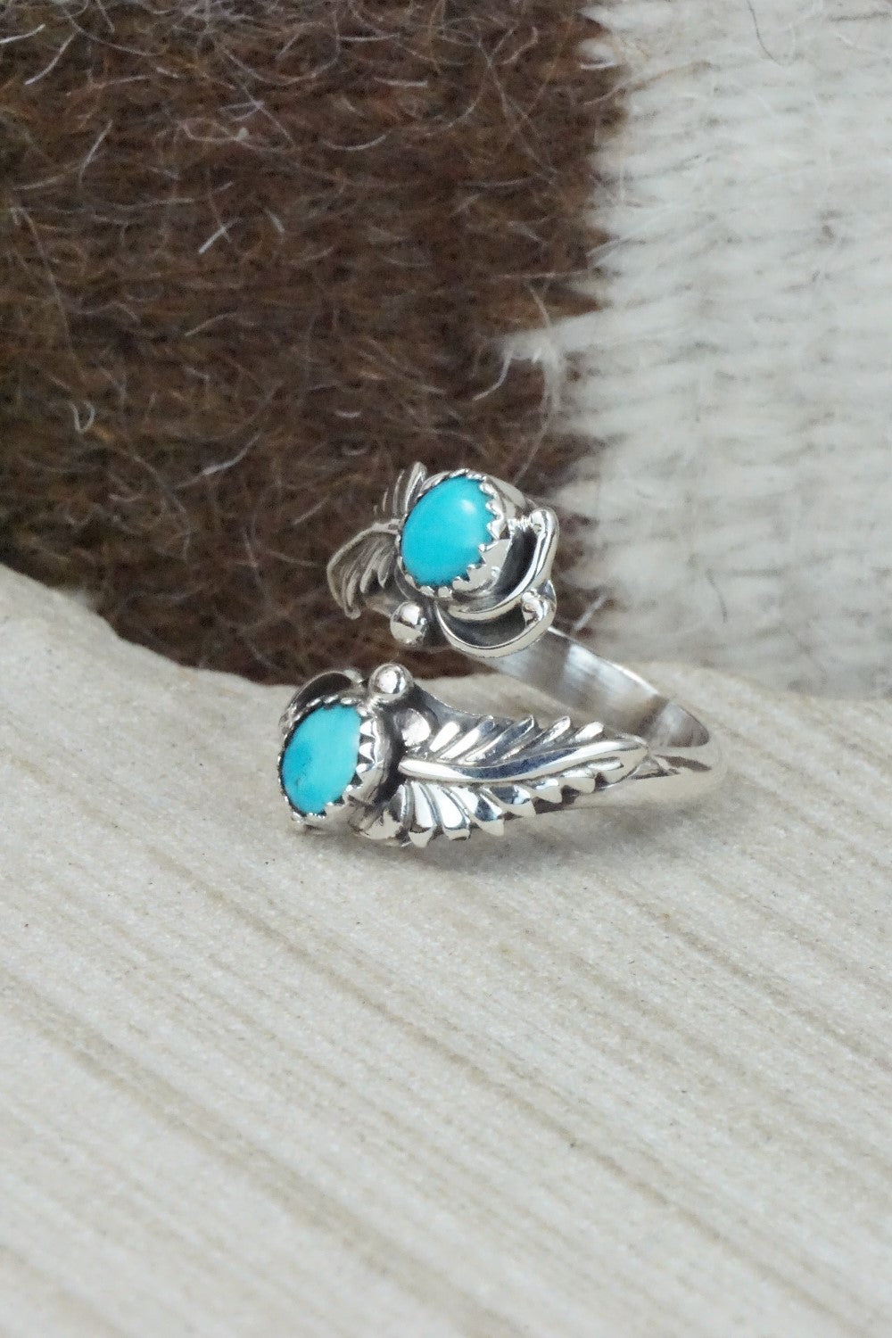 Turquoise & Sterling Silver Ring - Etta Belin - Size 8.5