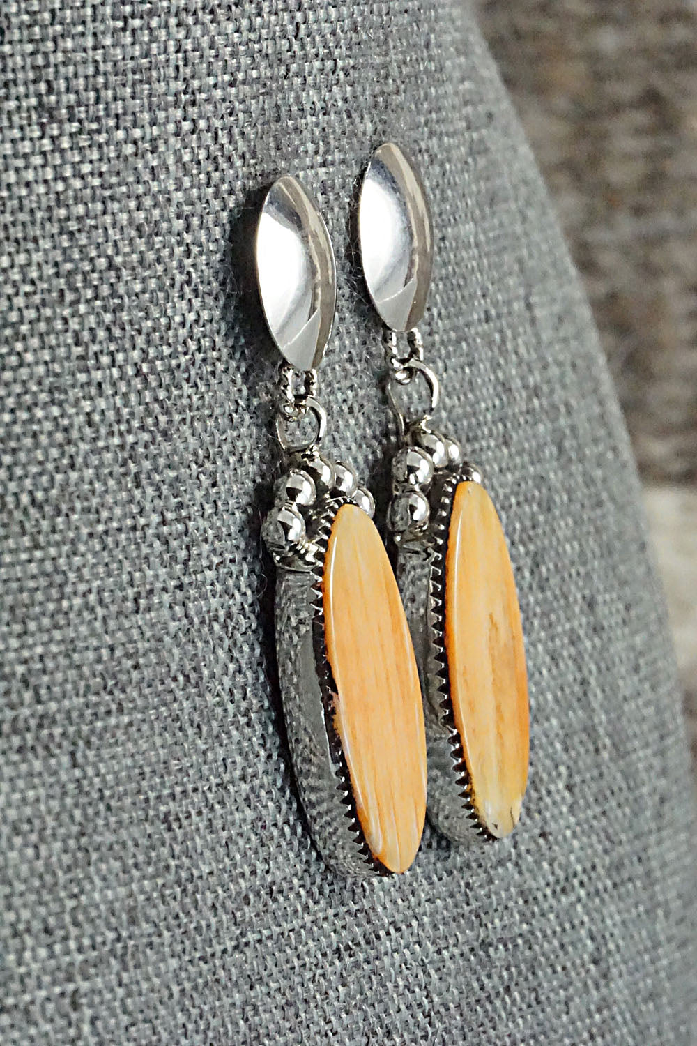 Spiny Oyster & Sterling Silver Earrings - Selina Warner
