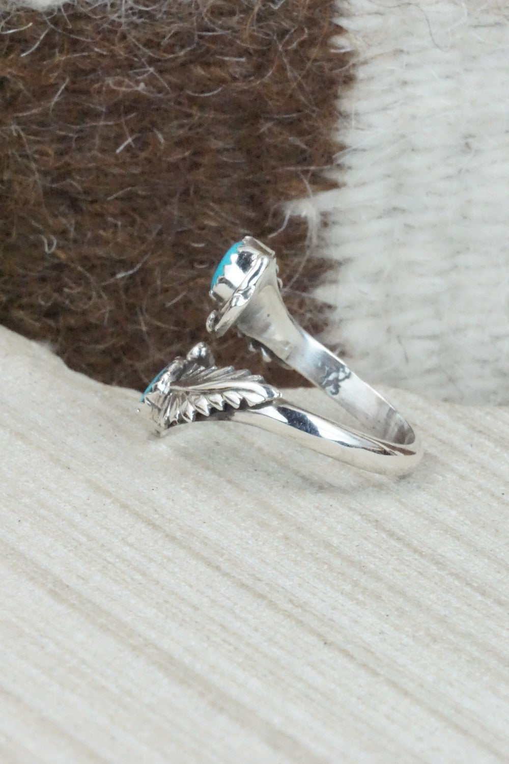 Turquoise & Sterling Silver Ring - Etta Belin - Size 8.5