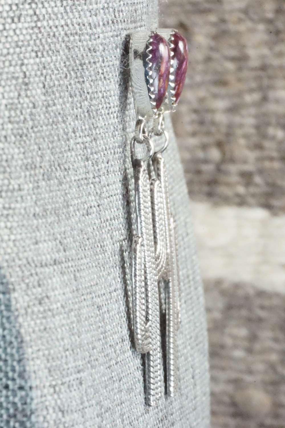 Spiny Oyster & Sterling Silver Earrings - Verley Betone