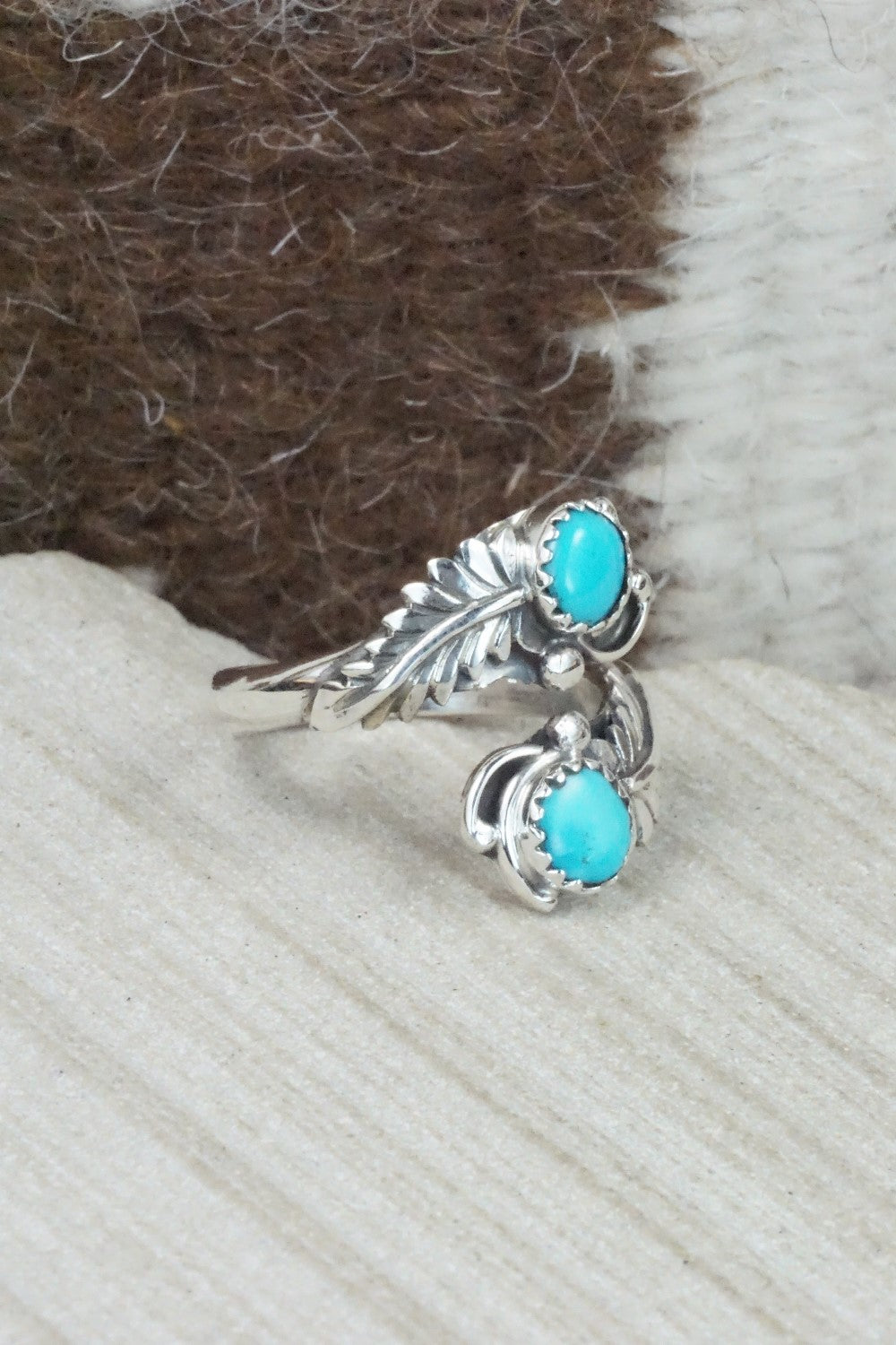 Turquoise & Sterling Silver Ring - Etta Belin - Size 8.5