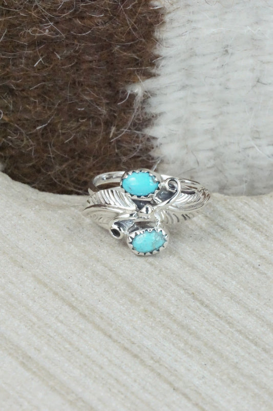 Turquoise & Sterling Silver Ring - Etta Belin - Size 8.25