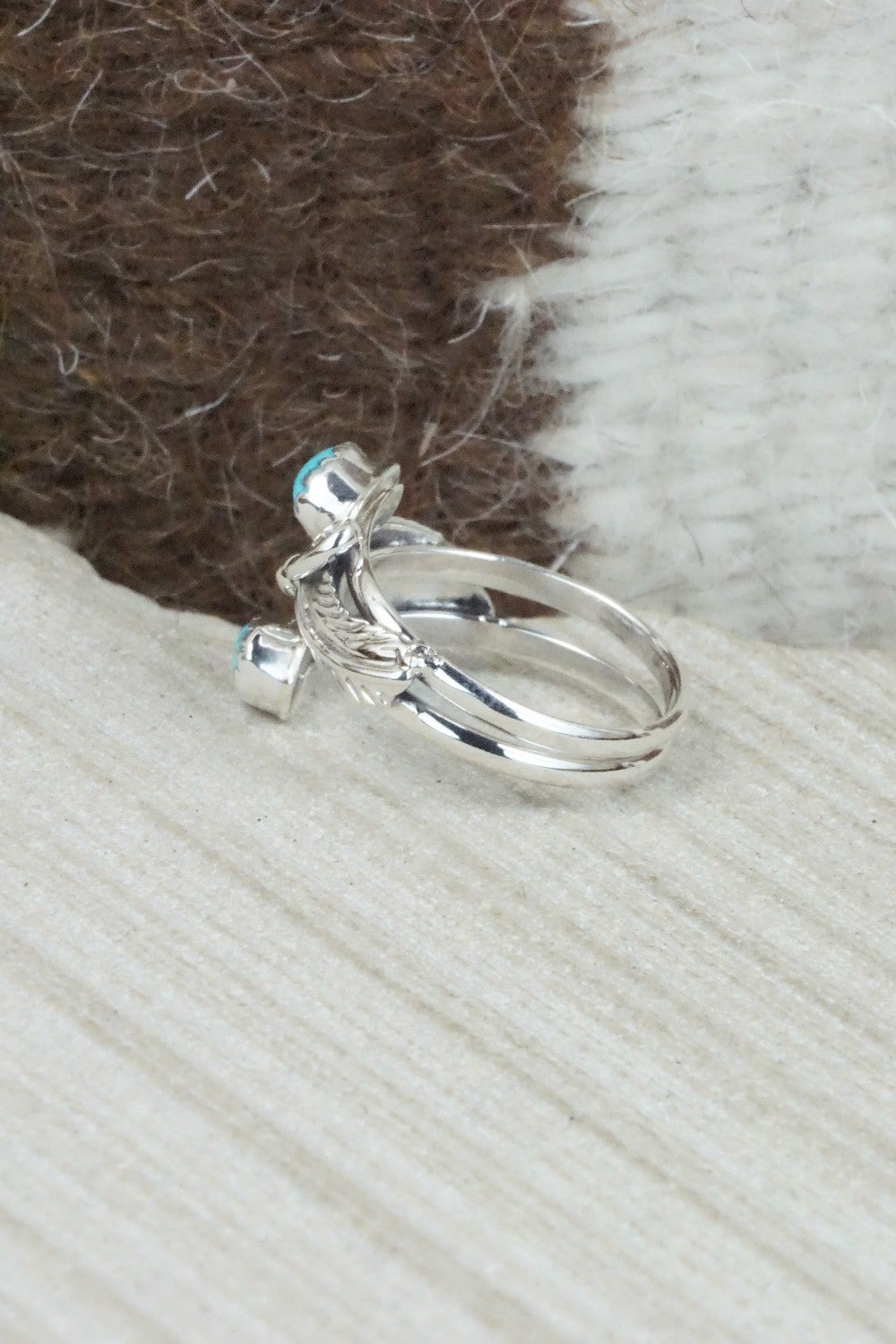 Turquoise & Sterling Silver Ring - Etta Belin - Size 8.25