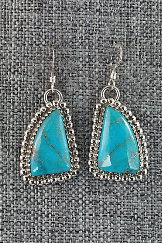 Turquoise & Sterling Silver Earrings - Alvin Joe