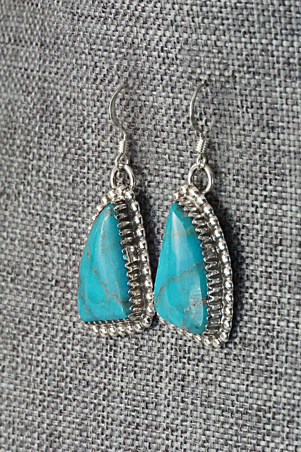 Turquoise & Sterling Silver Earrings - Alvin Joe