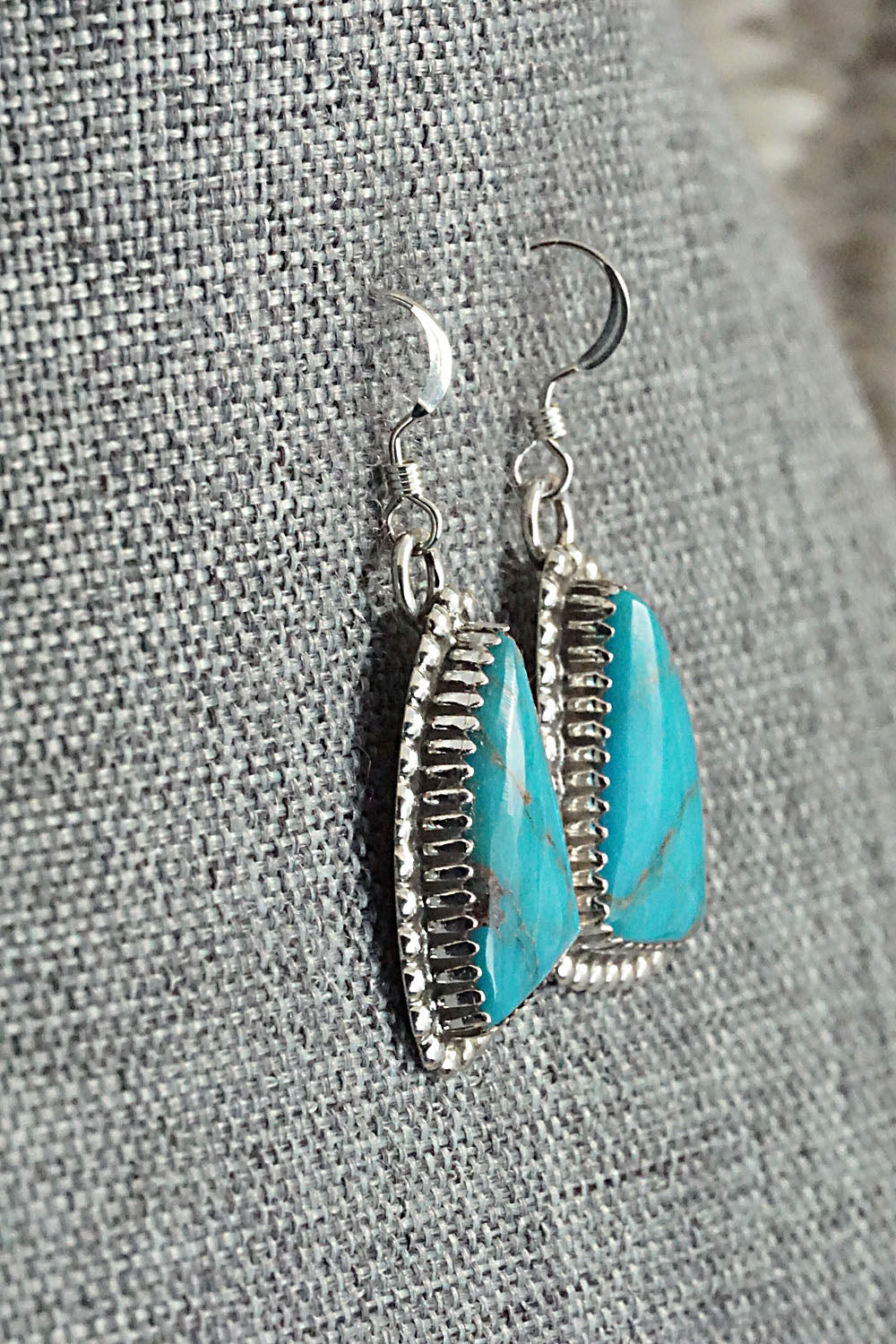 Turquoise & Sterling Silver Earrings - Alvin Joe