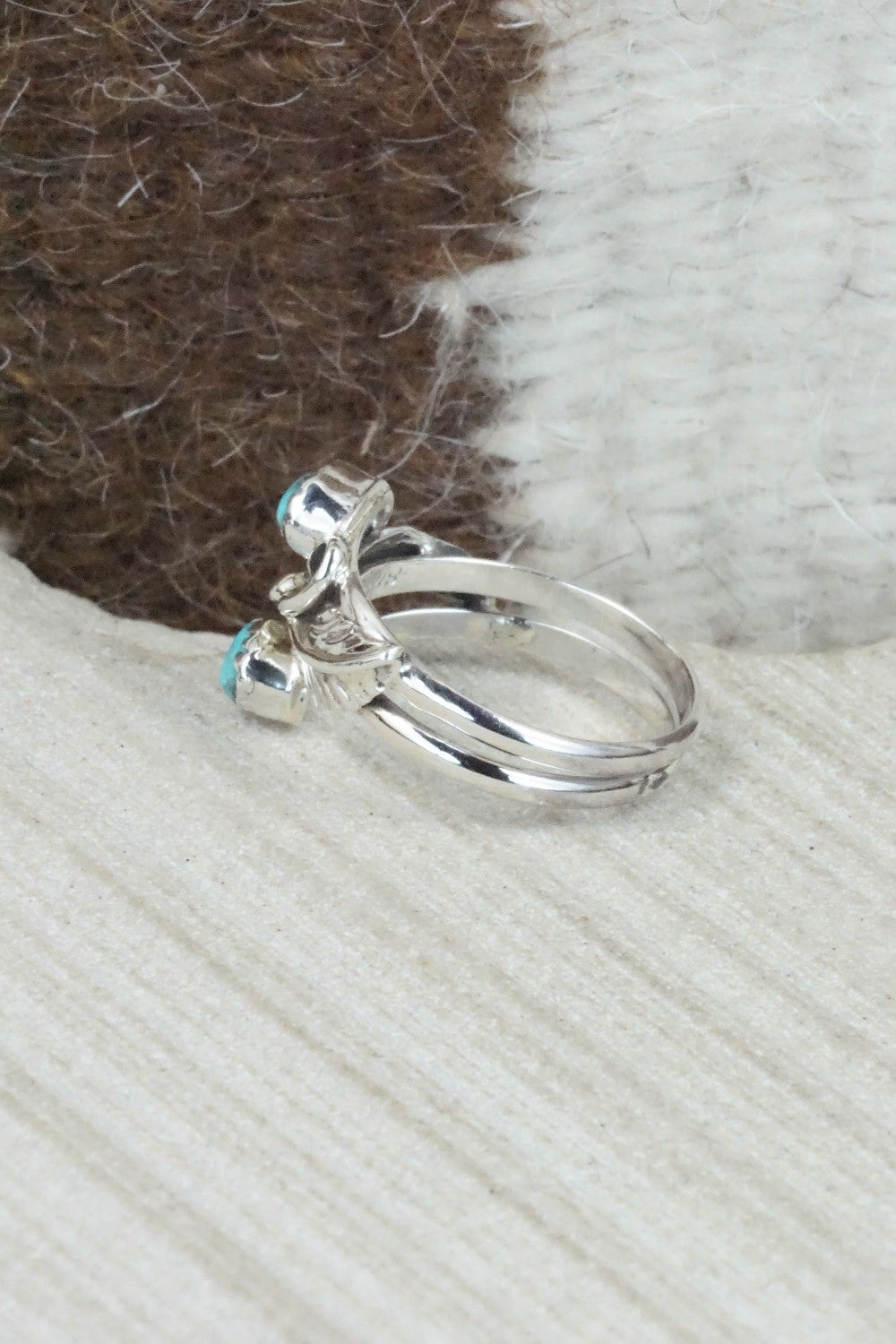 Turquoise & Sterling Silver Ring - Etta Belin - Size 8.25