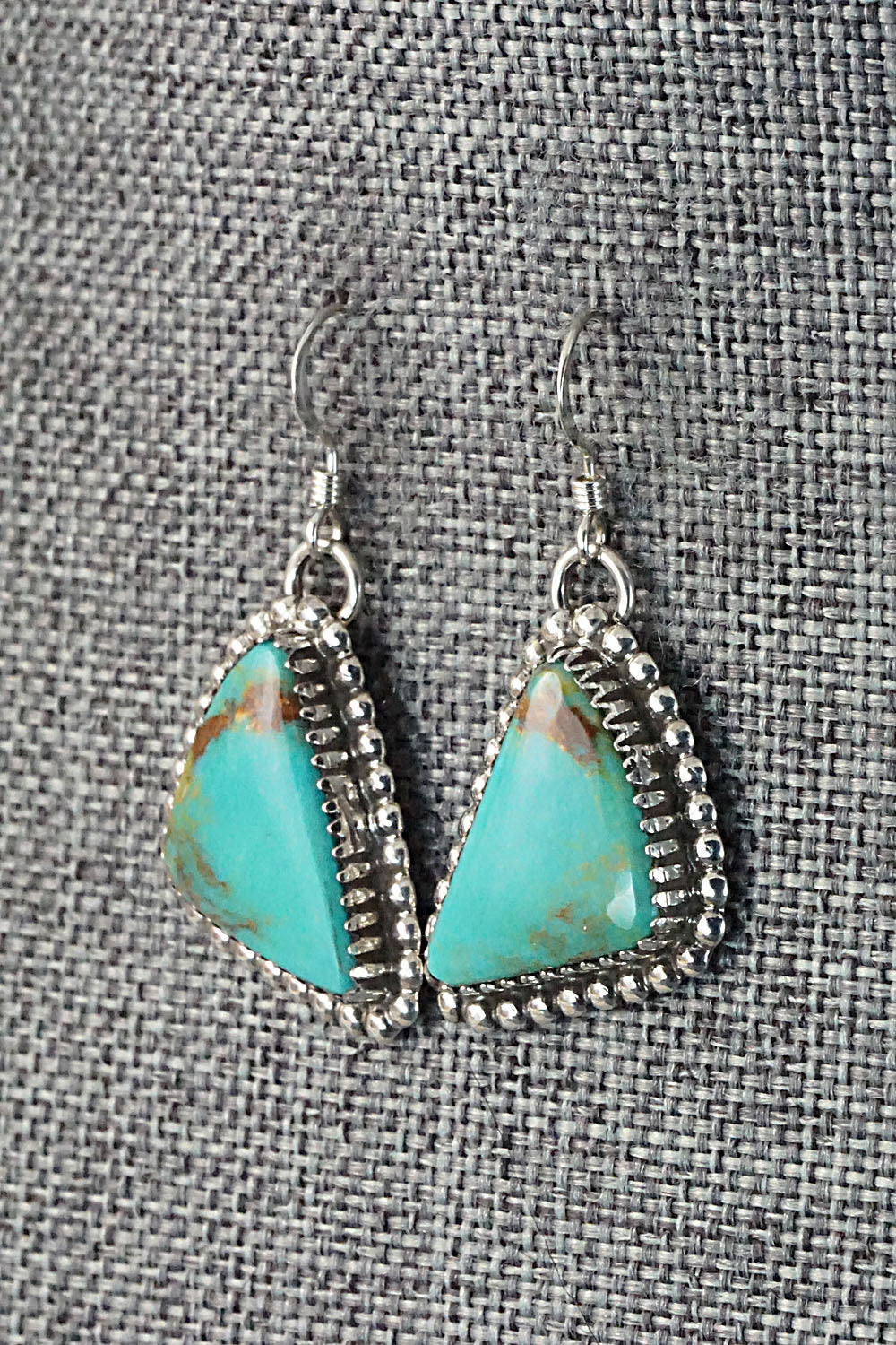 Turquoise & Sterling Silver Earrings - Alvin Joe