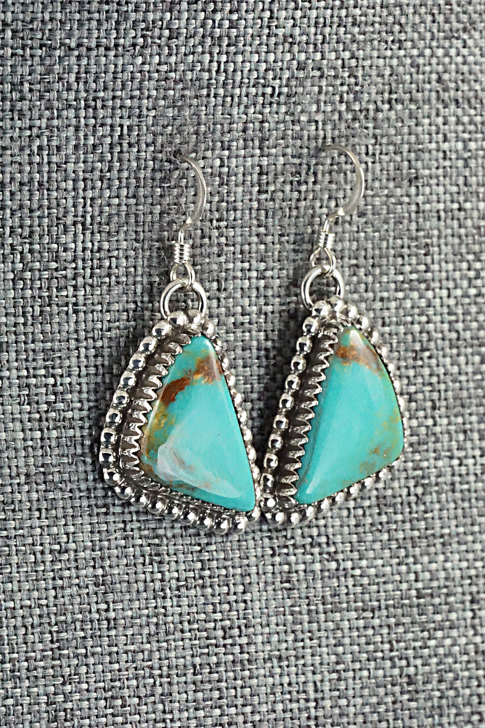 Turquoise & Sterling Silver Earrings - Alvin Joe