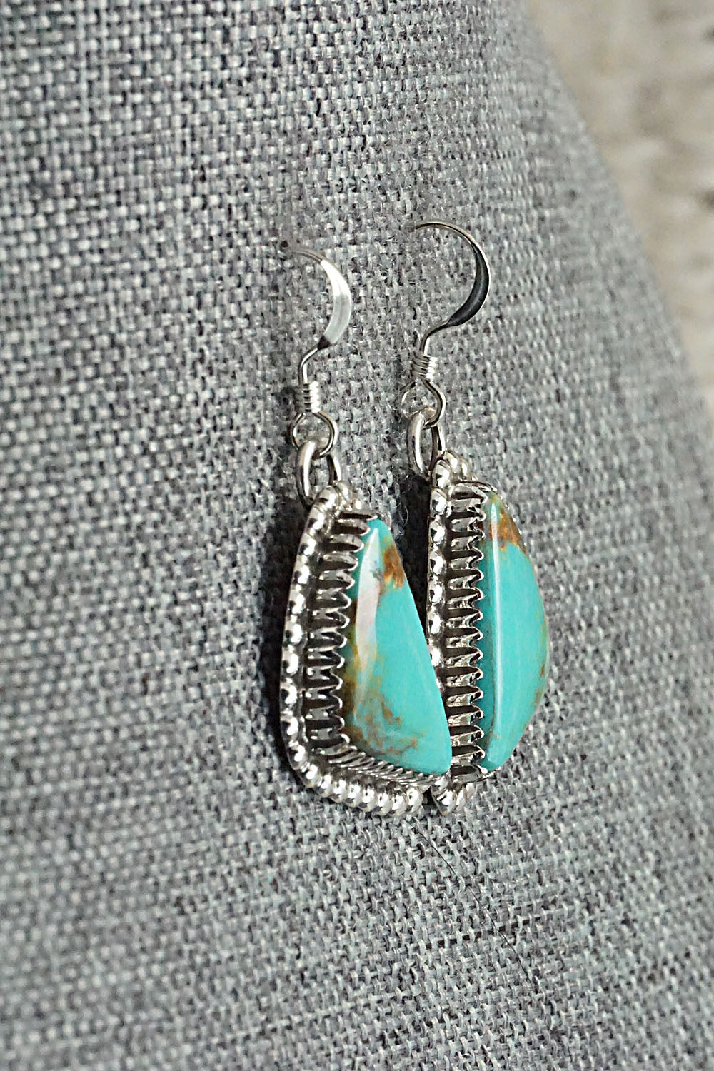 Turquoise & Sterling Silver Earrings - Alvin Joe