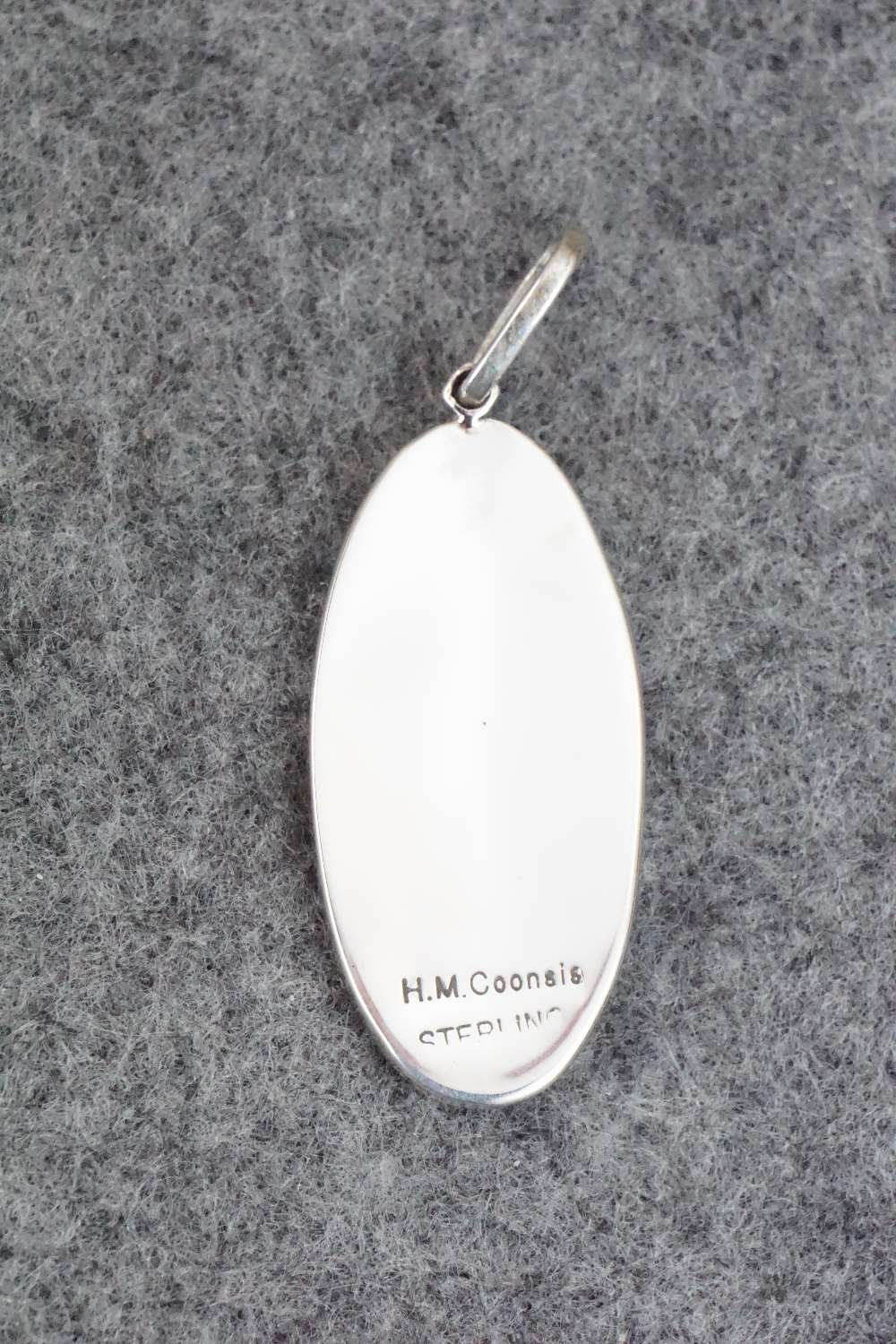 Coral, Turquoise & Sterling Silver Inlay Pendant - Harlan Coonsis