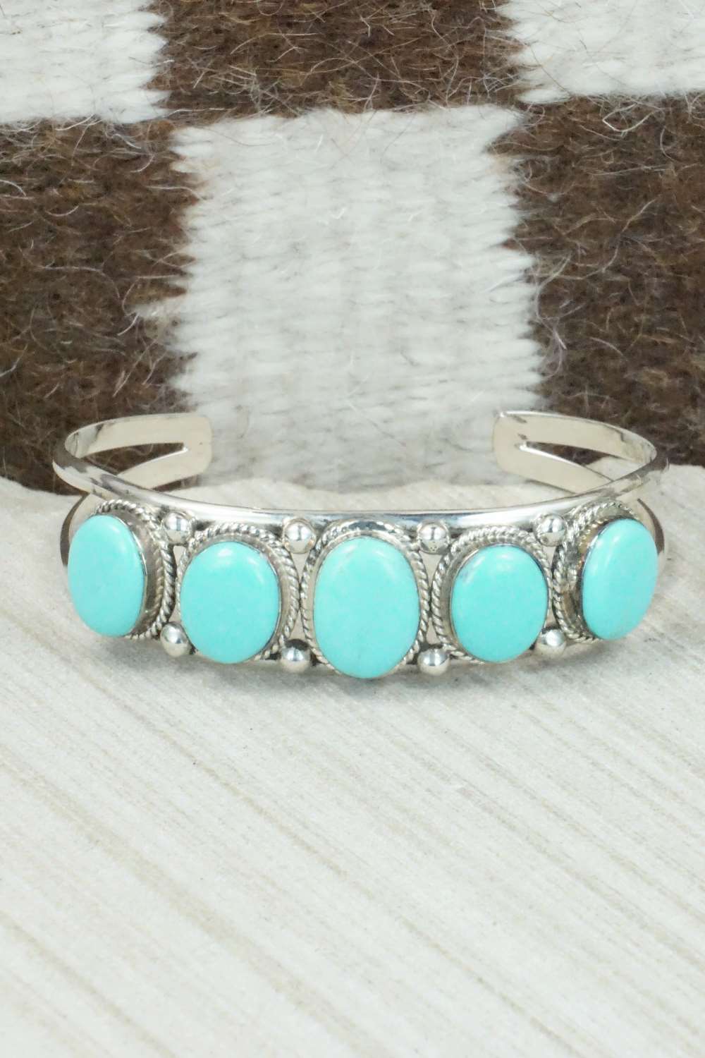 Turquoise & Sterling Silver Bracelet - Navajo