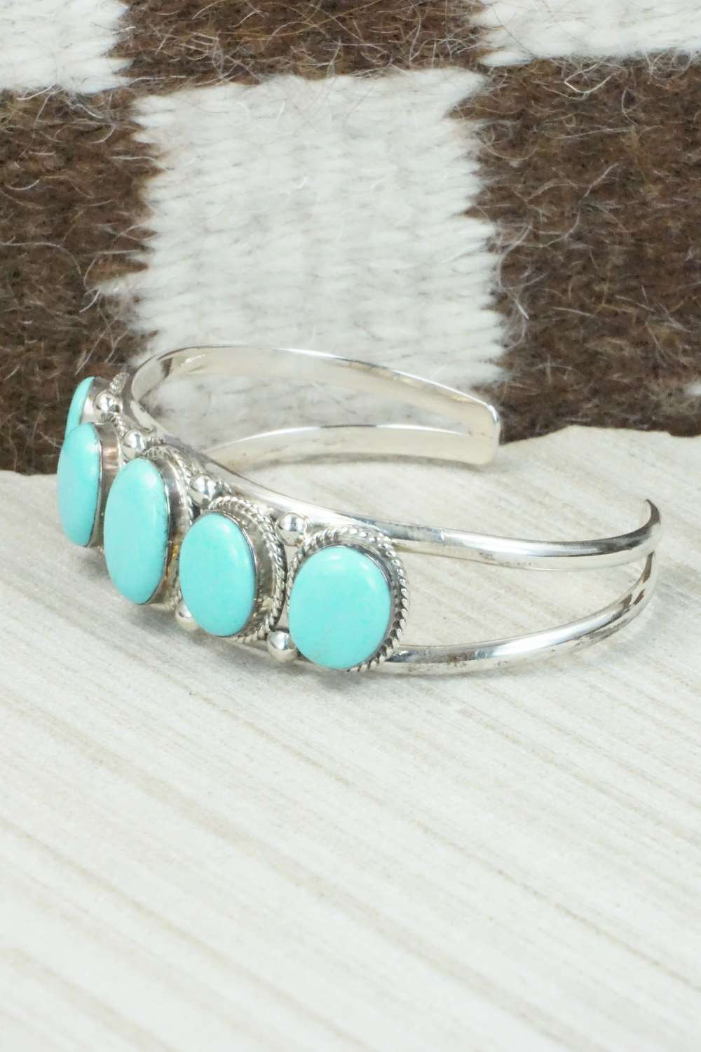 Turquoise & Sterling Silver Bracelet - Navajo