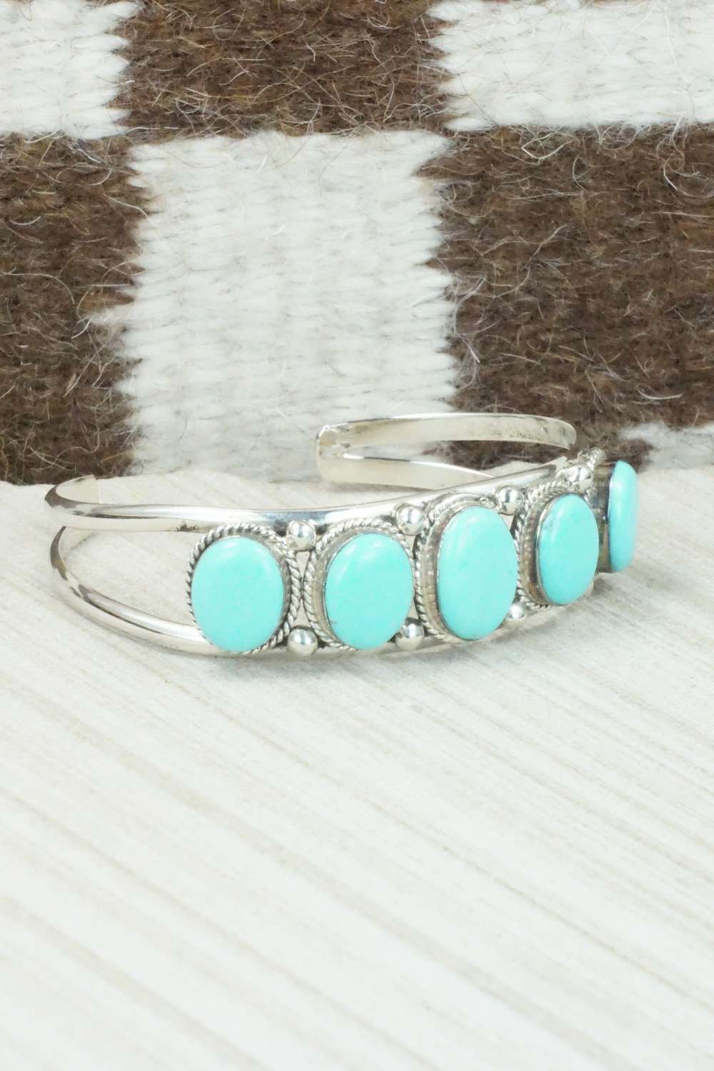 Turquoise & Sterling Silver Bracelet - Navajo