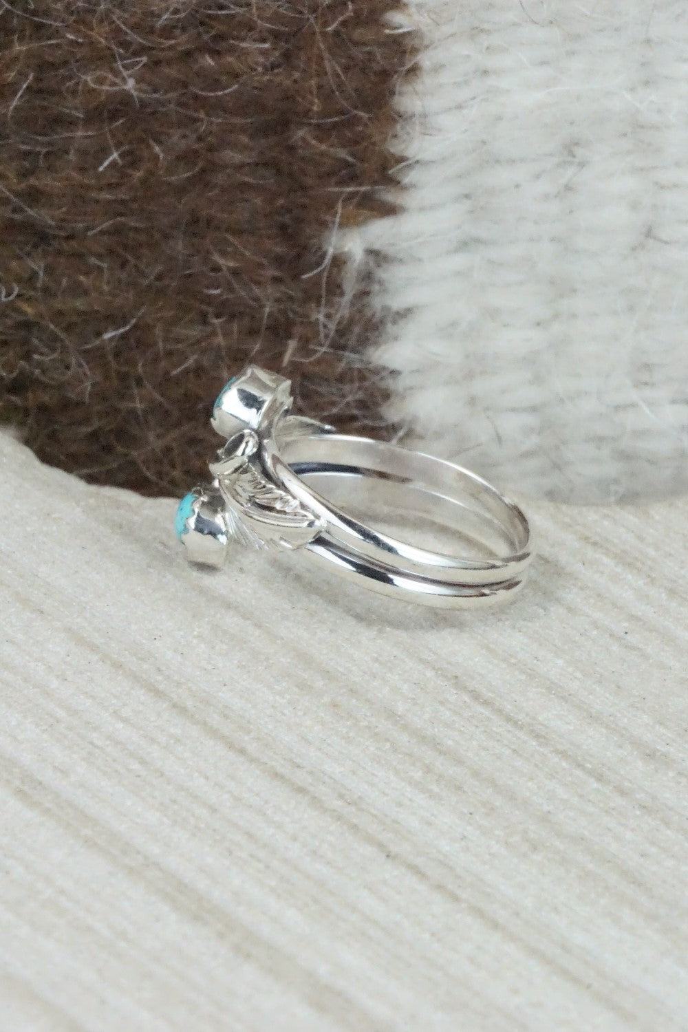 Turquoise & Sterling Silver Ring - Etta Belin - Size 8.25