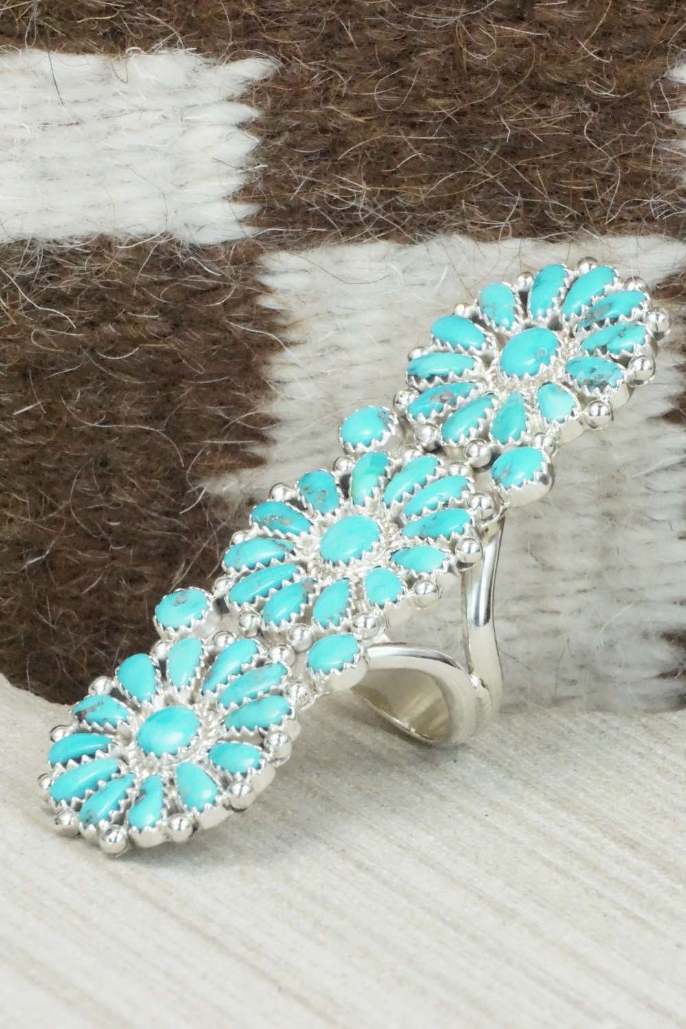Turquoise & Sterling Silver Ring - Saraphina Wilson - Size 7.5