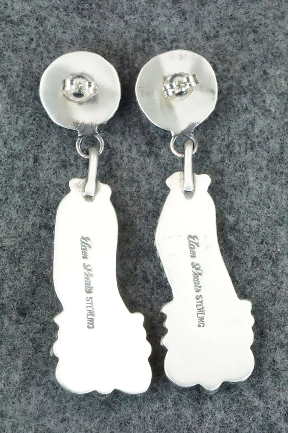 Coral, Turquoise & Sterling Silver Earrings - Tom Lewis