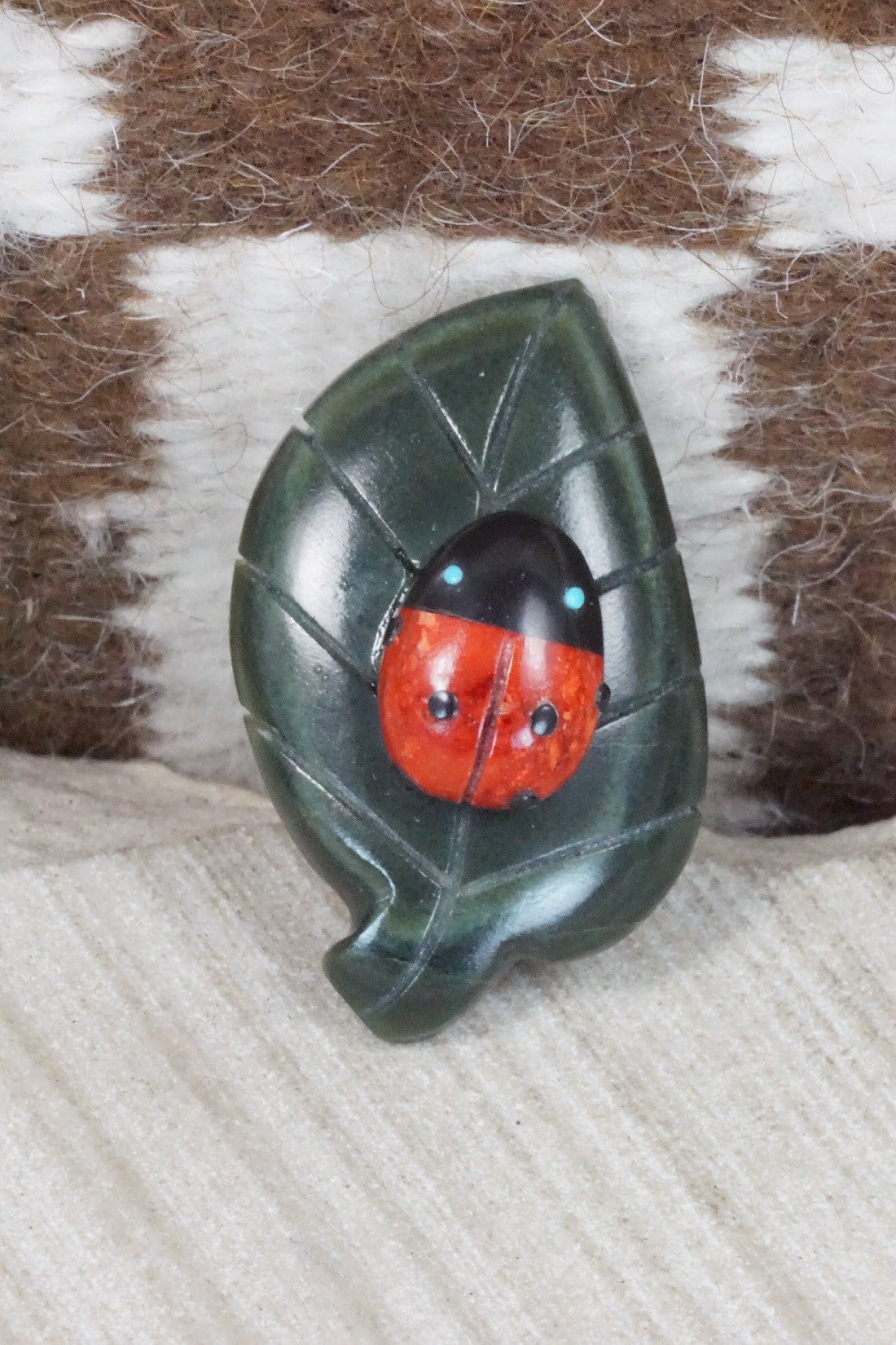 Lady Bug Zuni Fetish Carving - Reynold Lunasee