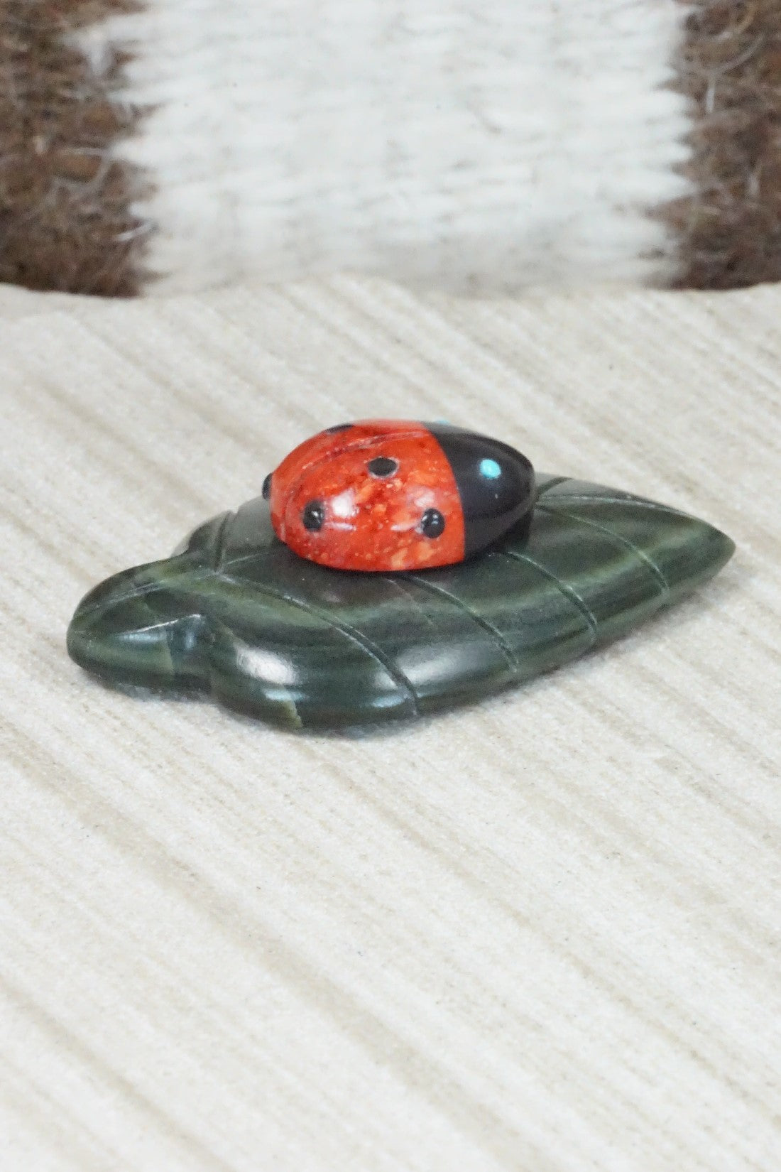Lady Bug Zuni Fetish Carving - Reynold Lunasee