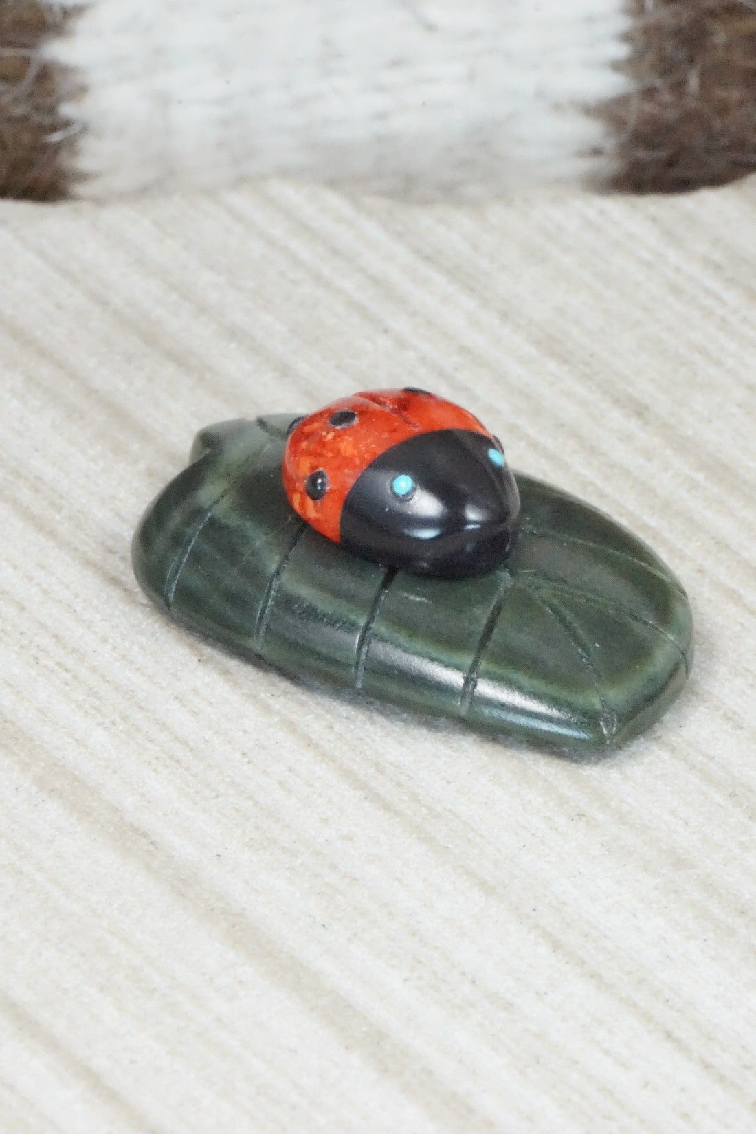 Lady Bug Zuni Fetish Carving - Reynold Lunasee
