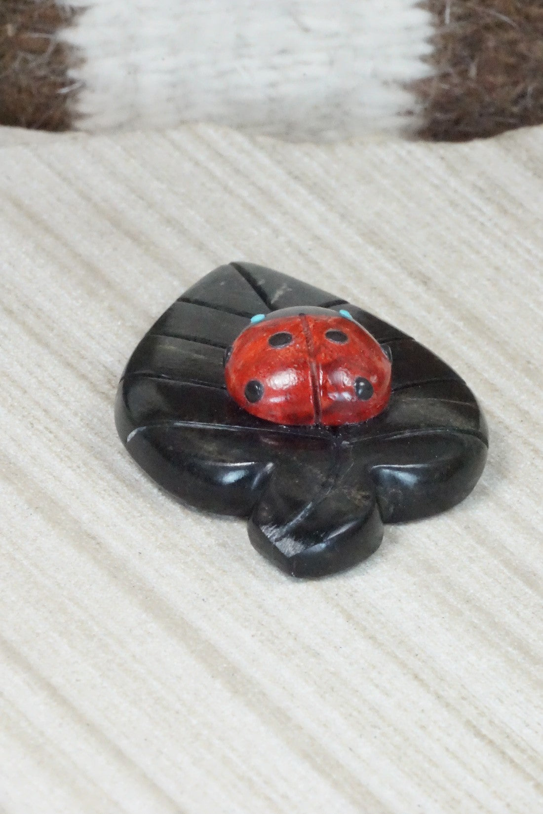 Lady Bug Zuni Fetish Carving - Reynold Lunasee