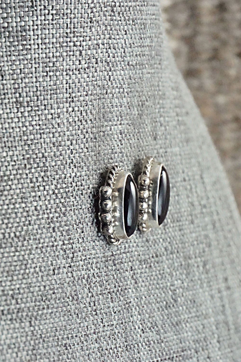 Onyx & Sterling Silver Earrings - Jan Mariano