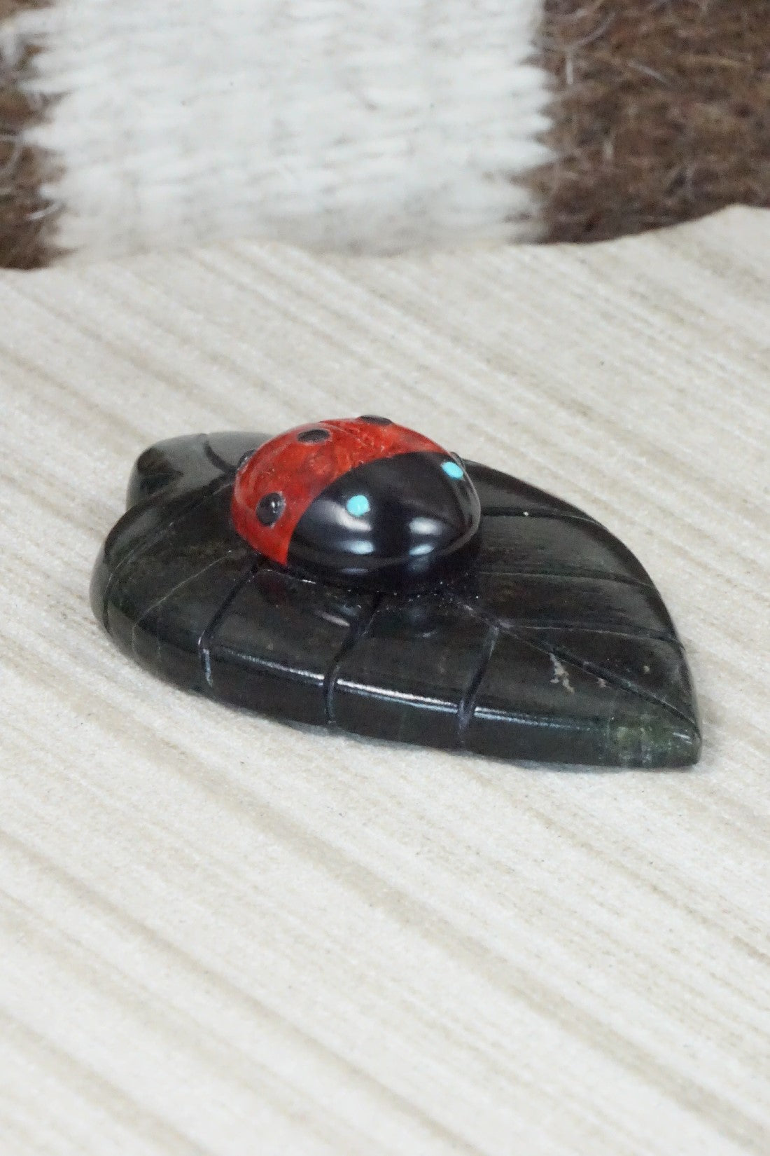 Lady Bug Zuni Fetish Carving - Reynold Lunasee