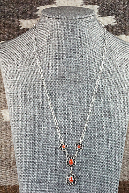 Coral & Sterling Silver Necklace - Sadie Jim