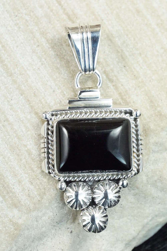Onyx & Sterling Silver Pendant - Daniel Benally