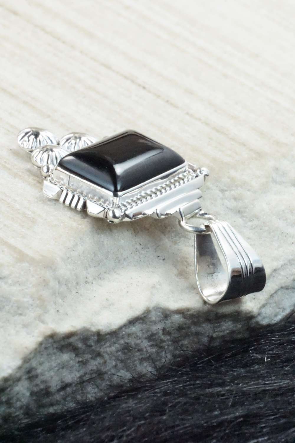 Onyx & Sterling Silver Pendant - Daniel Benally